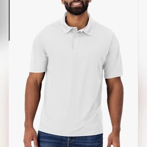 NWOT Hanes Men's White Cool DRI Polo Shirt Moisture-Wicking Performance Size L